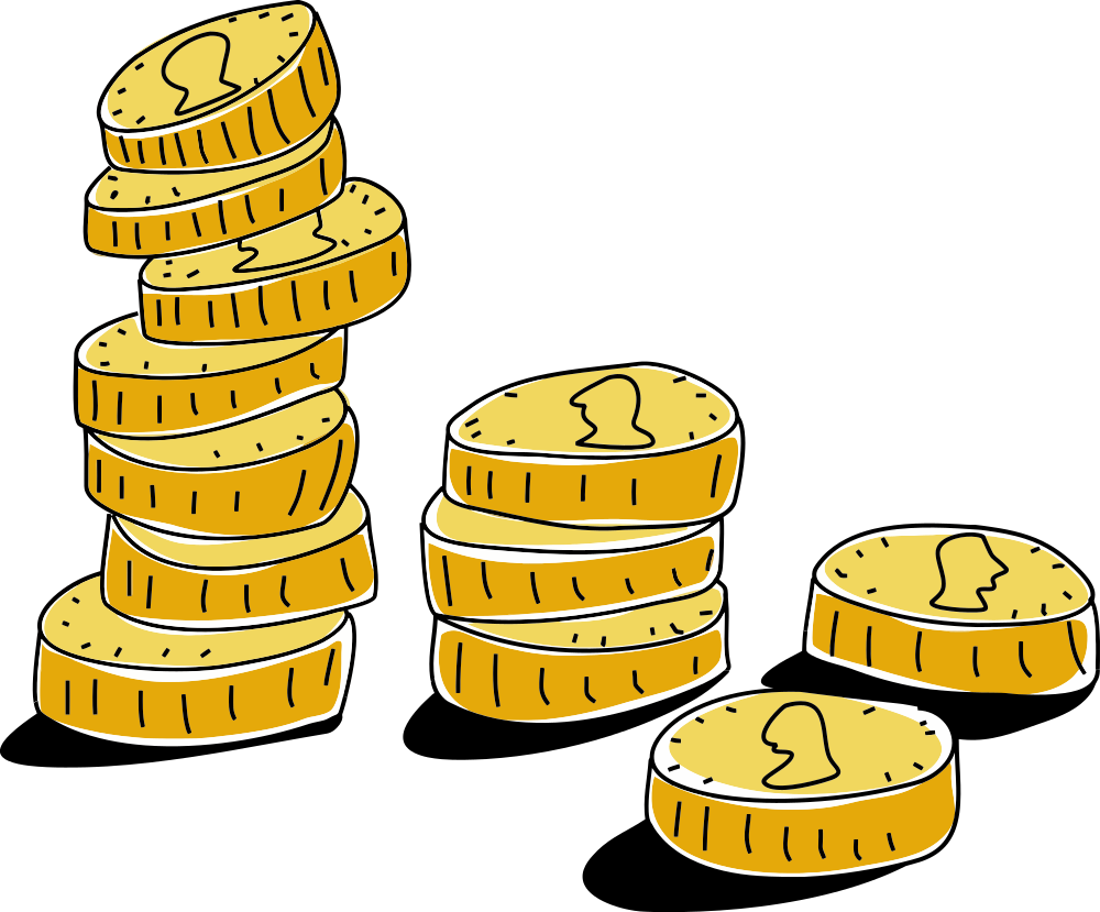 OnlineLabels Clip Art - Gold Coins Illustration